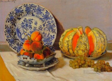 Naturaleza muerta con melón Claude Monet Pinturas al óleo